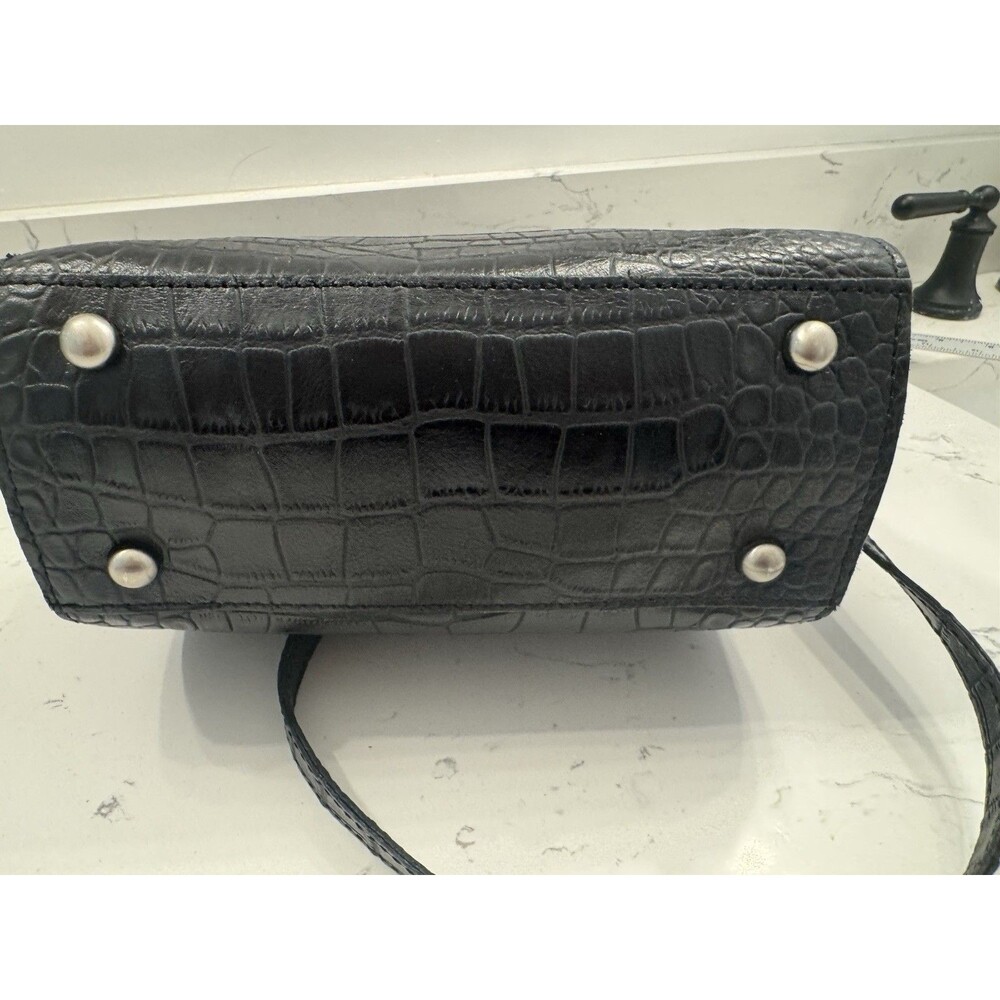 Patricia Nash Leather Crocodile Embossed Nela Frame Tote Black 10th Anniversary - Picture 11 of 16